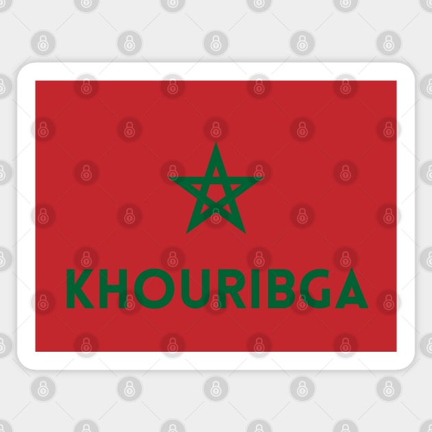 Khouribga City in Moroccan Flag Sticker by aybe7elf